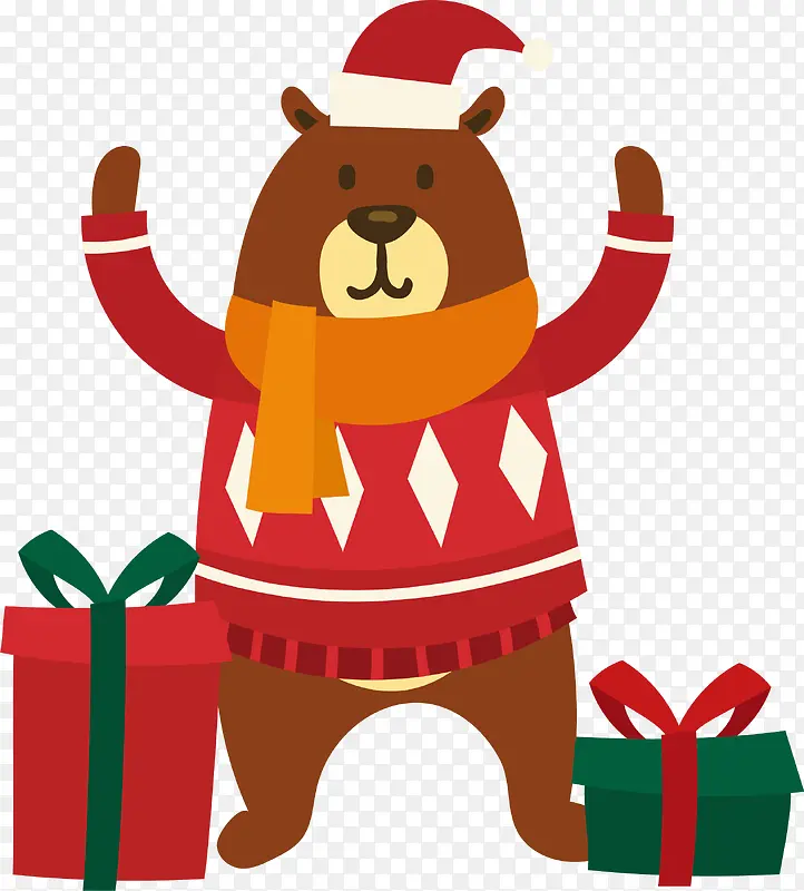 圣诞节棕色可爱大熊