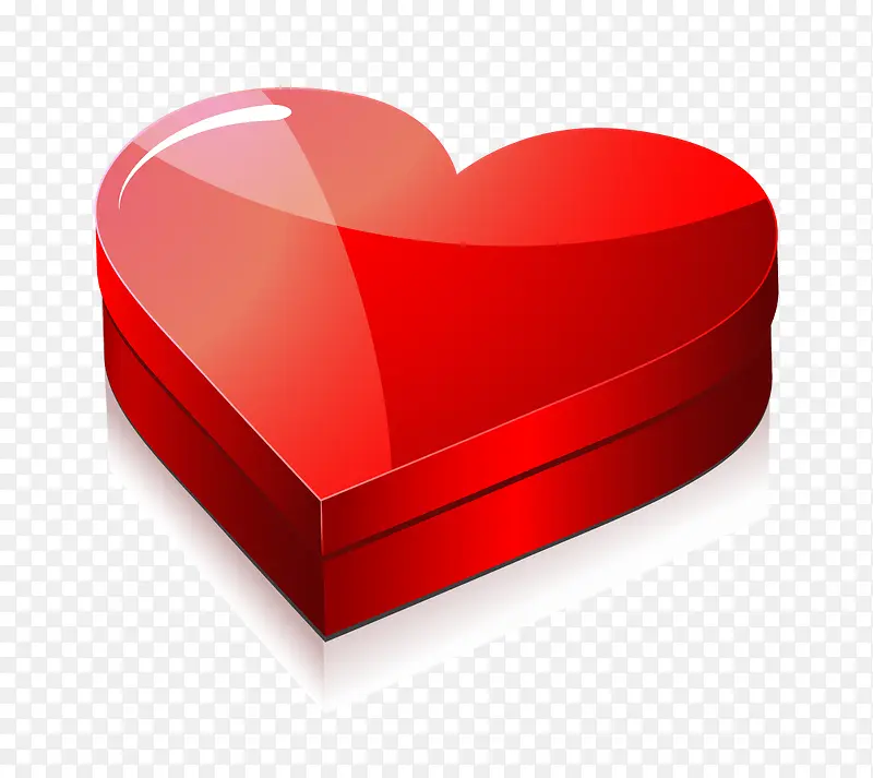 矢量红色爱心的礼物盒子