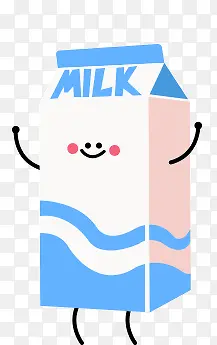 卡通牛奶 牛奶盒子png素材
