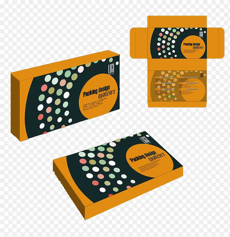 橙色包装盒子设计