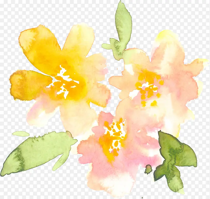 手绘卡通装饰花瓣花草装饰海报设