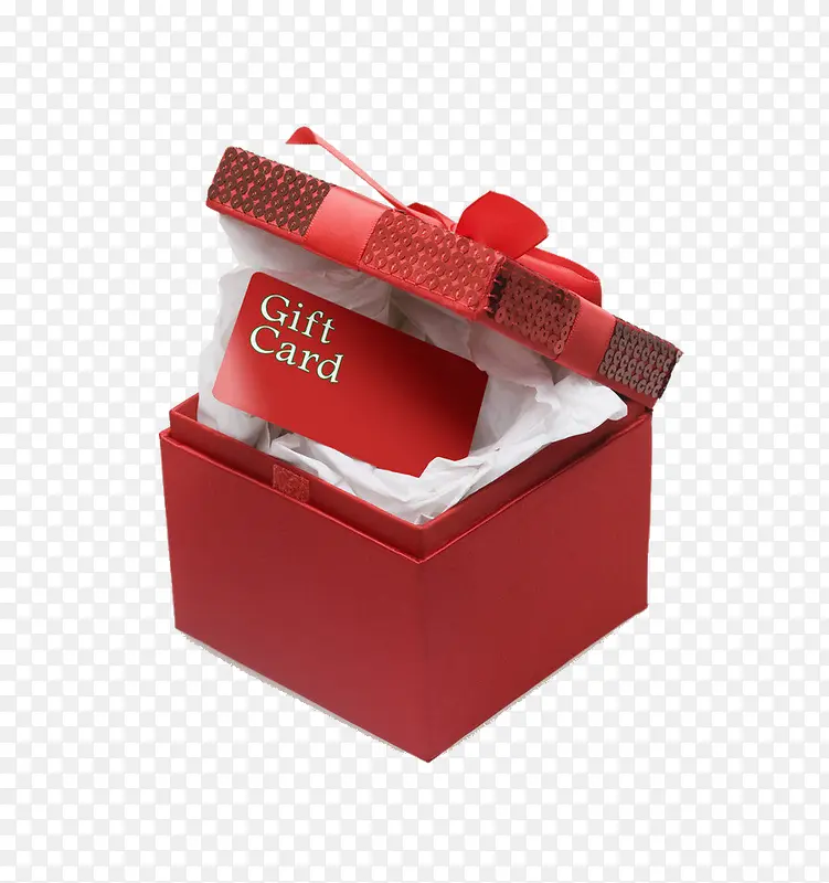 红色礼盒盒礼物卡