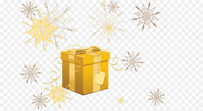 金色雪花圣诞节礼物盒