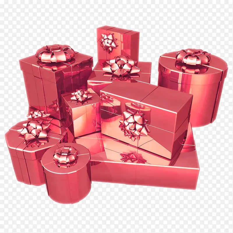 新年礼物装饰红色礼品盒