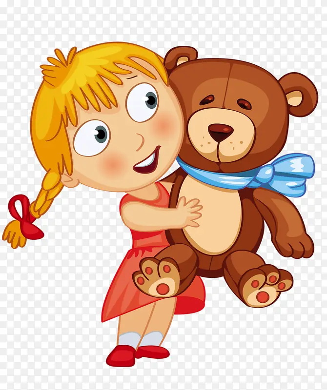 女孩和玩具熊