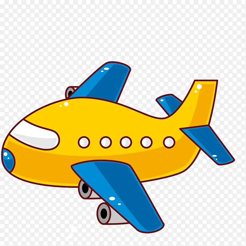 卡通飞机玩具矢量图