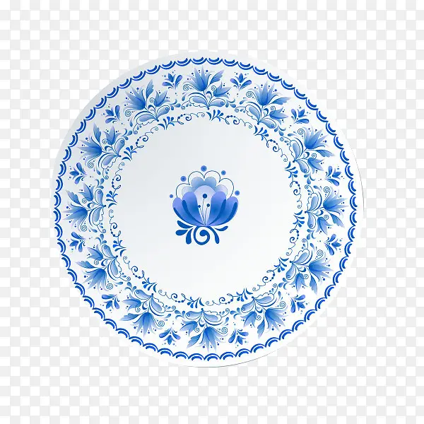 青花瓷花纹盘子