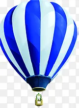 蓝色条纹设计热气球