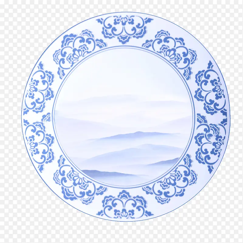 青花瓷圆盘