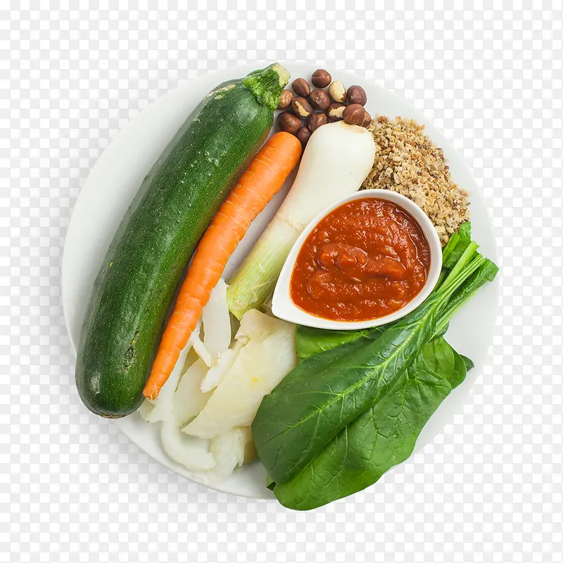 一盘子蔬菜胡萝卜青菜