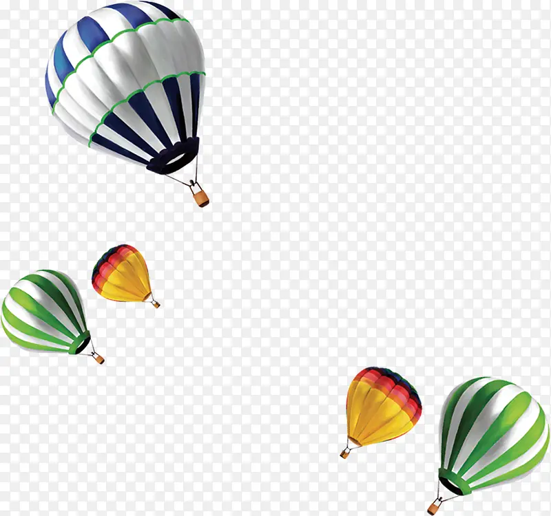 多个彩色热气球飞行图案
