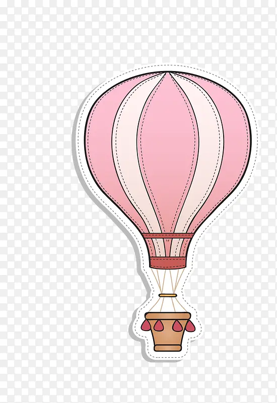 矢量粉色卡通热气球