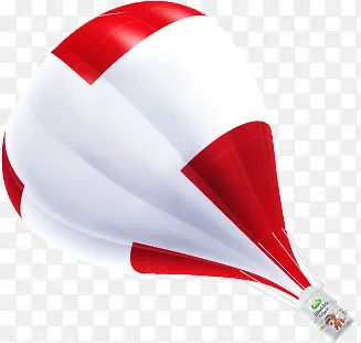 红白色彩卡通热气球