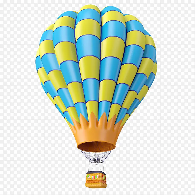 黄蓝色条纹热气球装饰