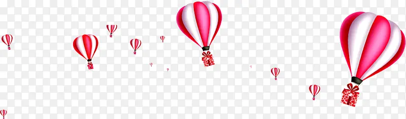 粉色卡通可爱热气球飘浮设计