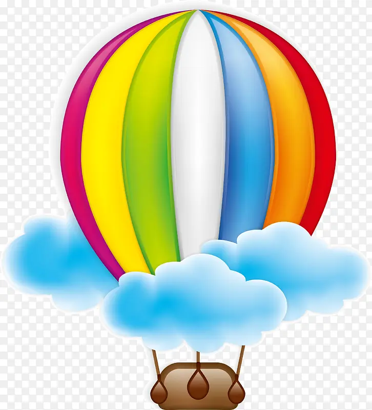 彩色热气球图标