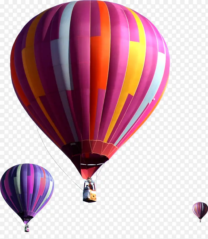紫色创意手绘热气球设计