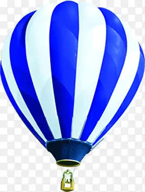 蓝色条纹的热气球