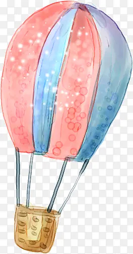 手绘彩色分层创意热气球
