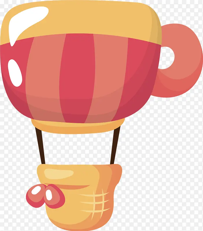 卡通可爱杯子热气球