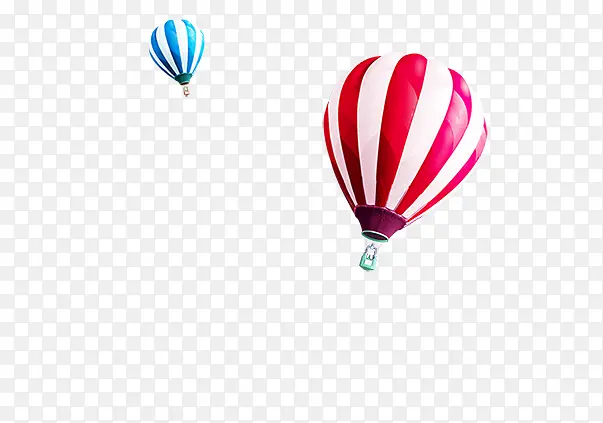 彩色条纹热气球漂浮