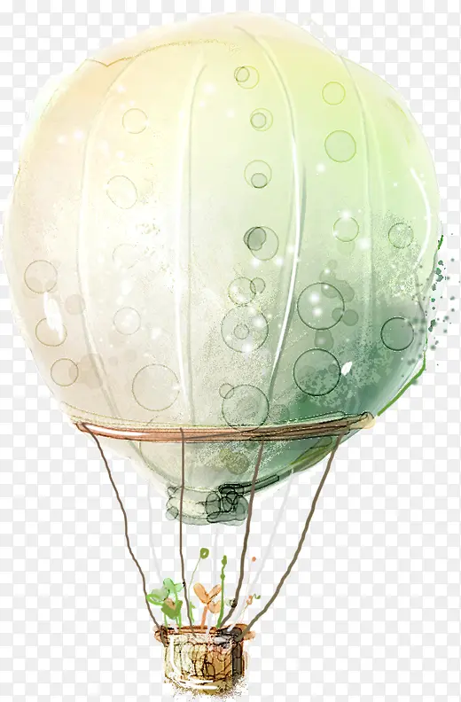 手绘圆形气泡热气球创意