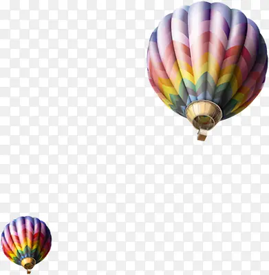 清新彩色条纹热气球