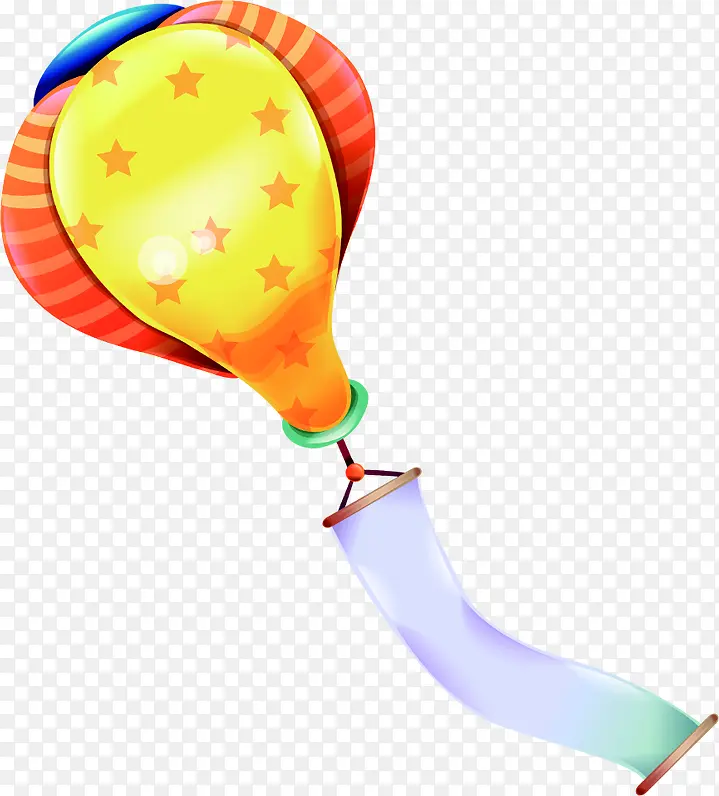 节日手绘海报效果热气球
