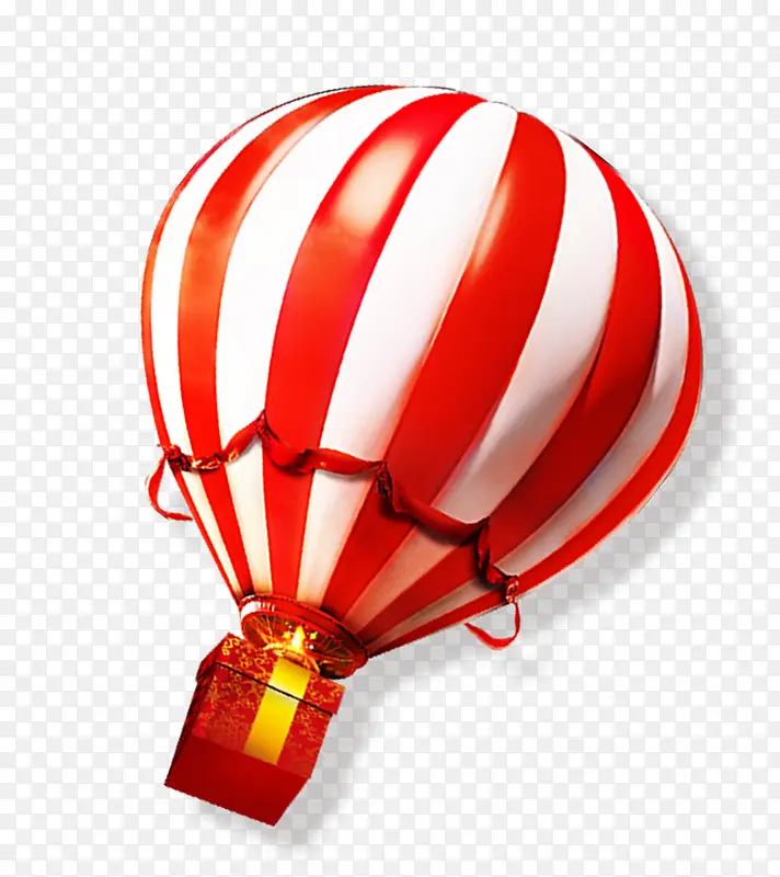 手绘扁平合成红色的热气球
