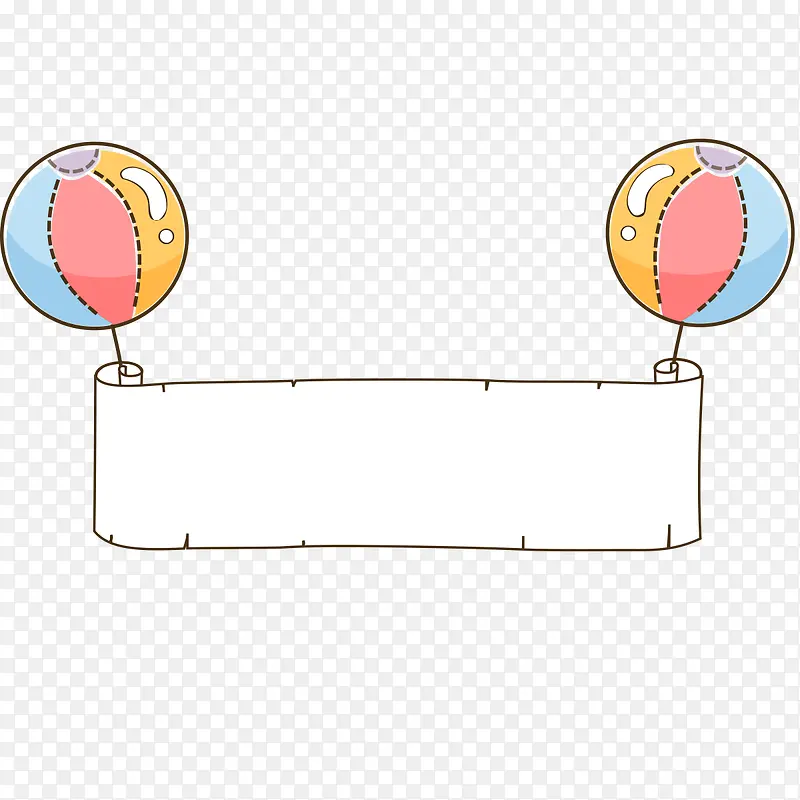 热气球卡通漂浮纸张