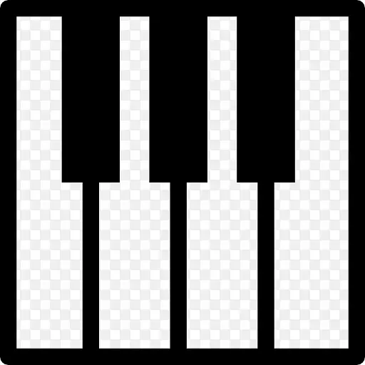 钢琴键盘按键的轮廓图标