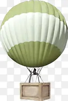 绿色白色热气球