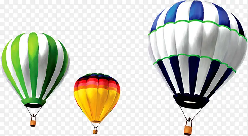 空中彩色的热气球