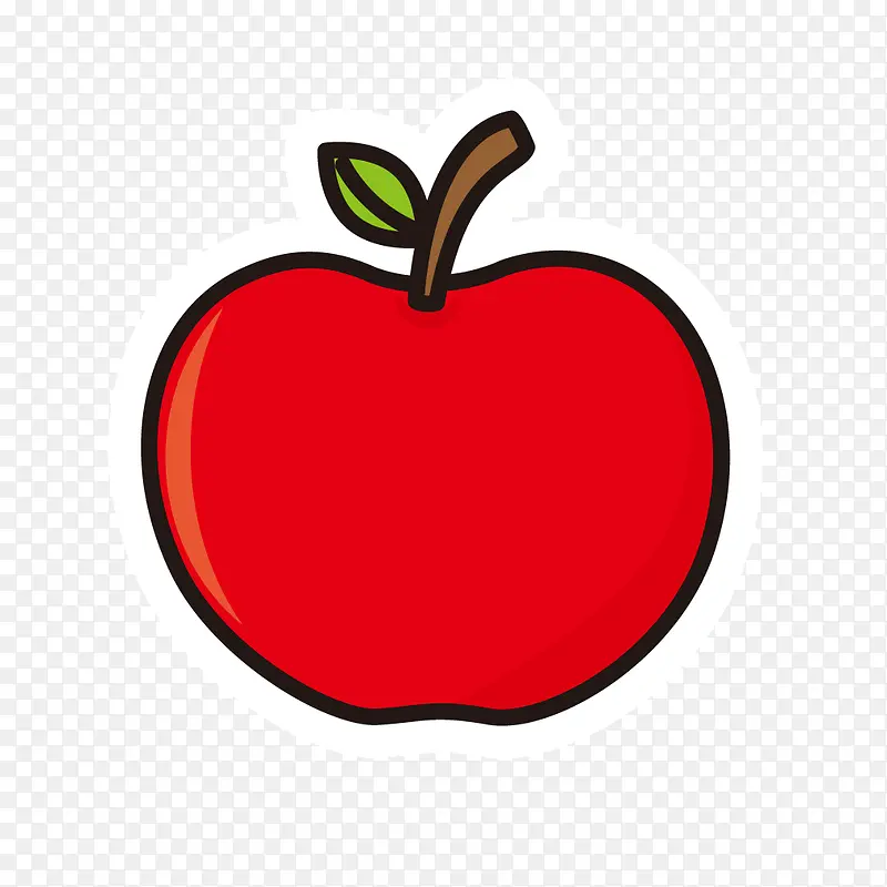 红色苹果水果简笔画