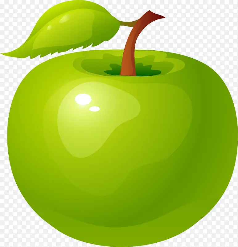 手绘绿色苹果