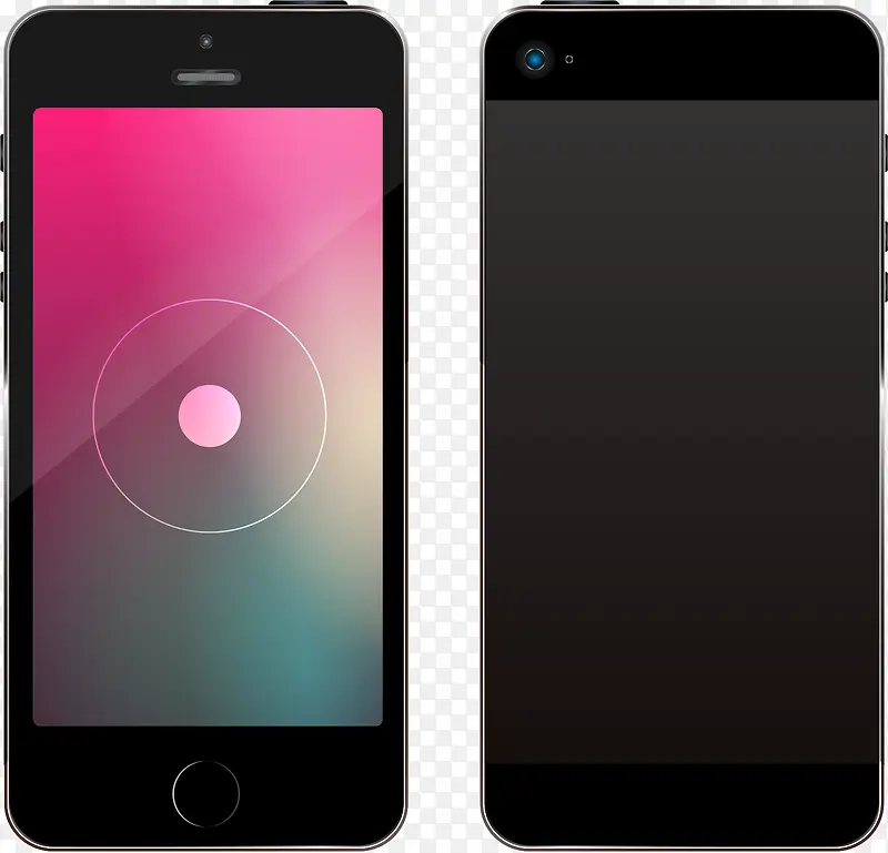 矢量黑色苹果手机