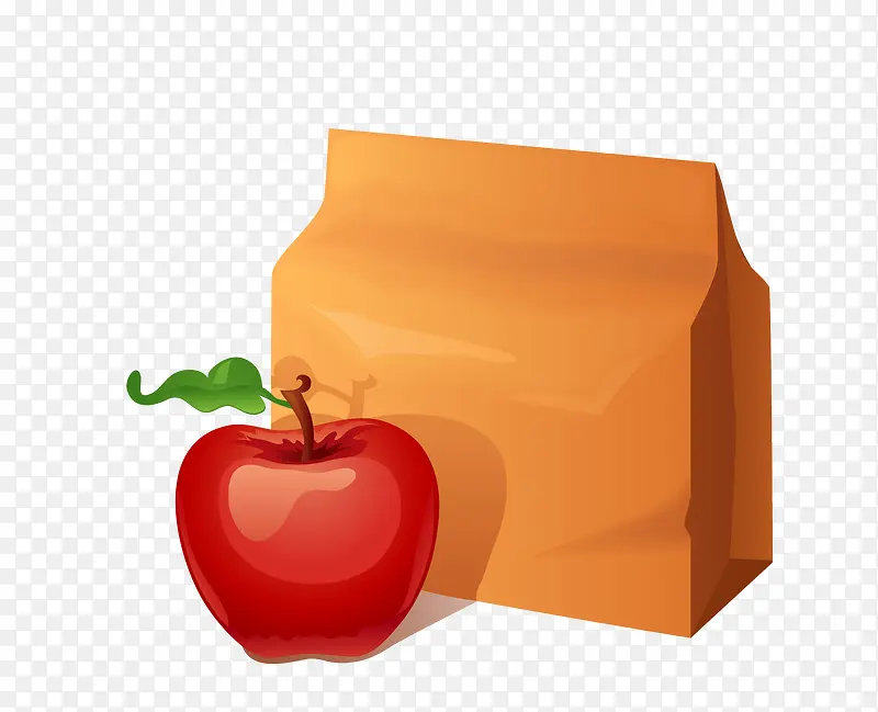 卡通袋子红苹果