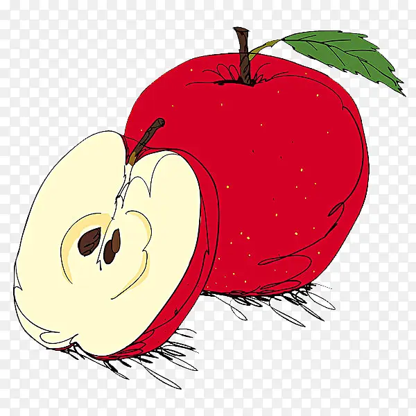 红苹果插画