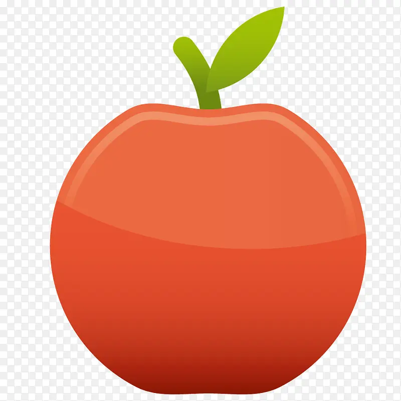 红色质感水果苹果卡通