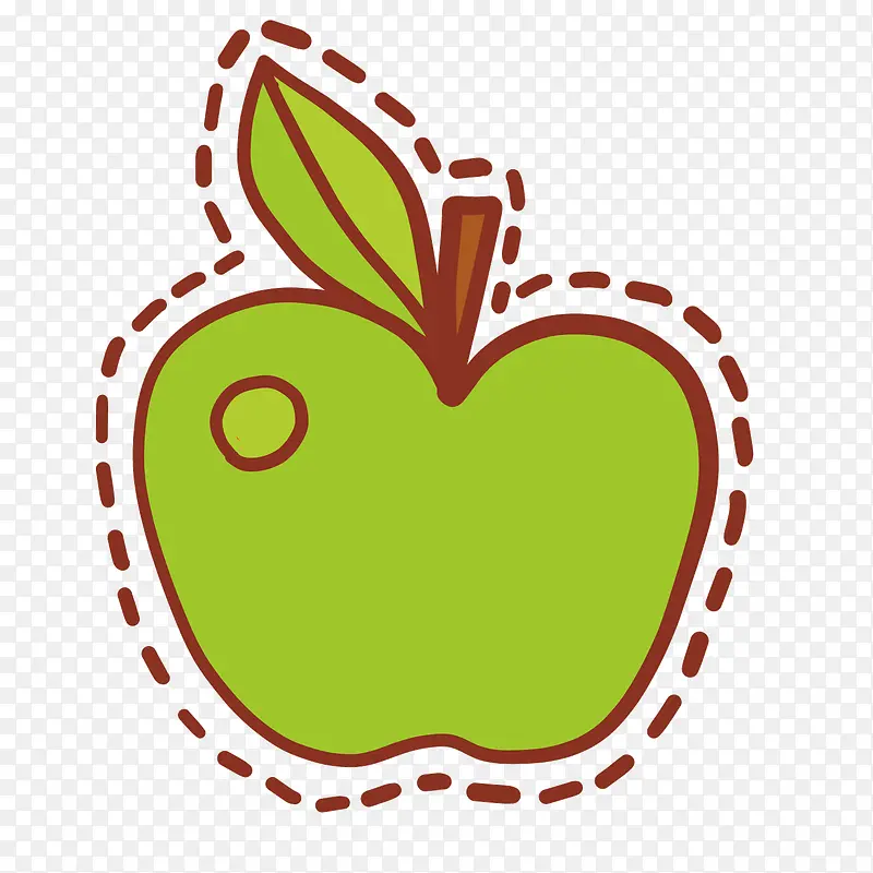 矢量水果俯视绿色苹果