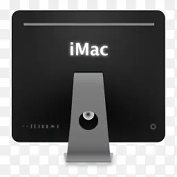 黑色iMac背面卡通图标设计