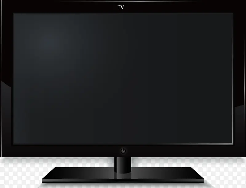 矢量手绘黑色电视电脑显示器