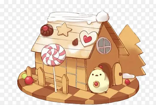 卡通糖果屋装饰免扣素材