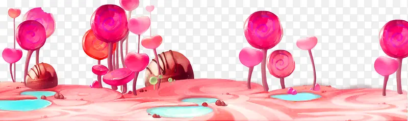 粉色卡通糖果甜食装饰边框