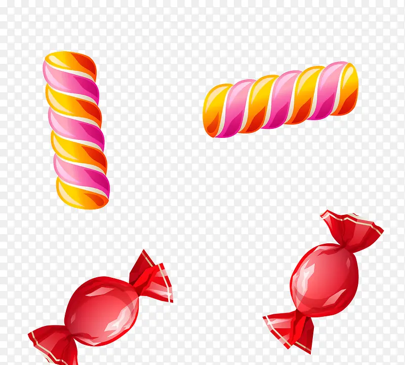 红色卡通糖果装饰图案