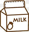 卡通手绘牛奶纸盒包装
