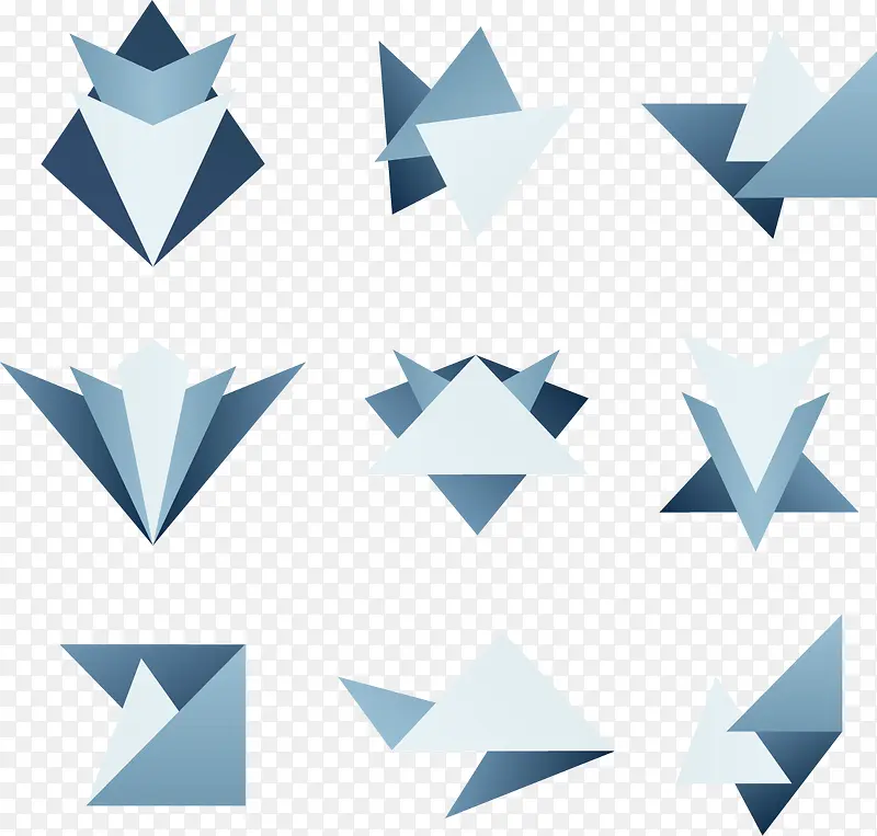 蓝色折纸流程步骤图
