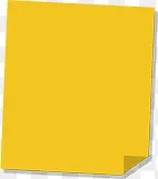 黄色方形纸张折起一角
