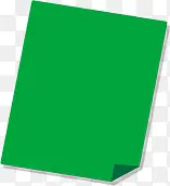 绿色方形纸张折起一角