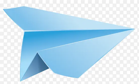 蓝色折叠纸飞机